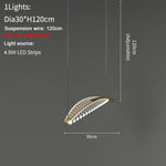 HDLS Lighting Ltd Chandelier Dia30 H120cm / Dimmable warm light PIOMBO, Modern Creative Leaf LED Chandelier. CODE:CHN#85LLA5