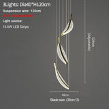 HDLS Lighting Ltd Chandelier Dia30cm 3 lights / Dimmable cool light PIOMBO, Modern Creative Leaf LED Chandelier. CODE:CHN#85LLA5