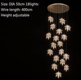 HDLS Lighting Ltd Chandelier Dia50cm 18lights / Dimmable with Remote control FOGLIA DI ACERO, LUXURY MODERN LED LIGHT CHANDELIER. CODE:CHN#8567KL06