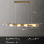 HDLS.Lighting LTD Chandelier L120cm / Cold White Nube, Glass Design Chandelier.