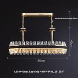 HDLS Lighting Ltd Chandelier L90cm / white light 6500K LUCHI MODERN RECTANGULAR CRYSTAL CHANDELIER. CODE: HDLS#30L41