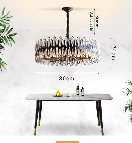 HDLS Lighting Ltd Chandelier New Beautiful Black Round Crystal Chandelier For Living And Dining room. Code: chn#9898032