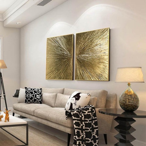 Home Decor Light Store Beautiful Design hand Painting Wall Art gold Frame. code: art#1009