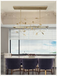 Home Decor Light Store Nordic Golden Leaves High/Low Ceiling Dining Room Pendant light. Code: Chn#30081